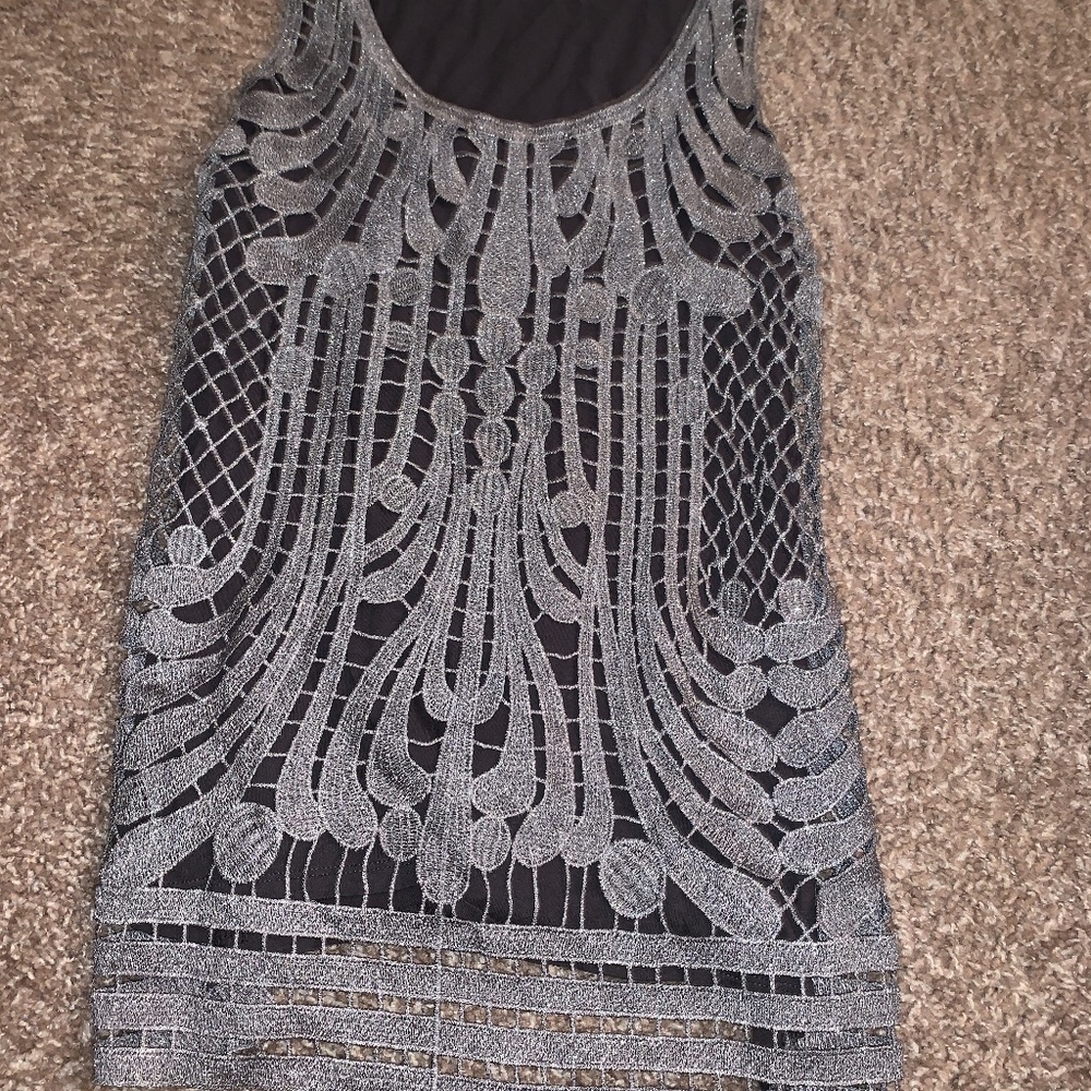 Express Tank Top Gray Sparkles